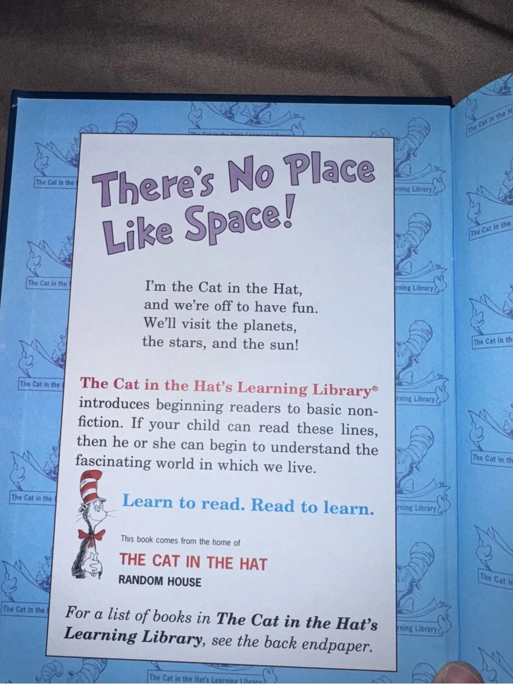 Dr. Seuss There’s No Place Like Space Solar System Hardcover Kids Science Book